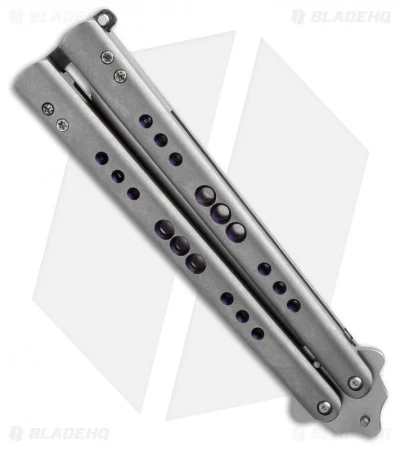 Chuck Gedraitis Custom Balisong #136 Titanium Butterfly Knife (4.25" Stonewash) 2 Chuck Gedraitis Custom Balisong #136 Titanium Butterfly Knife (4.25" Stonewash) - Image 2
