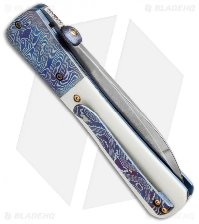 Chuck Gedraitis San Francisco Style Folder White G10/Moku-Ti (3.5" Hamon) 2 Chuck Gedraitis San Francisco Style Folder White G10/Moku-Ti (3.5" Hamon) - Image 2