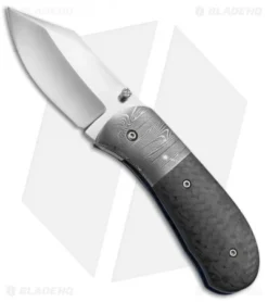 Chuck Gedraitis Small Puffin Liner Lock Knife Damascus/Carbon Fiber (2.4" Satin)