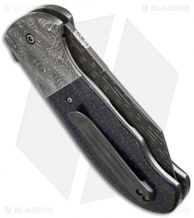 Chuck Gedraitis XL Puffin Knife Blue LSCF/Damascus (3.75" Starfire) 2 Chuck Gedraitis XL Puffin Knife Blue LSCF/Damascus (3.75" Starfire) - Image 2