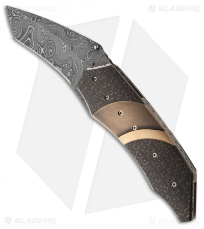 Corrie Schoeman Impact Flipper Folder Knife Bronze/LSCF (3" Damascus) 1 Corrie Schoeman Impact Flipper Folder Knife Bronze/LSCF (3" Damascus)