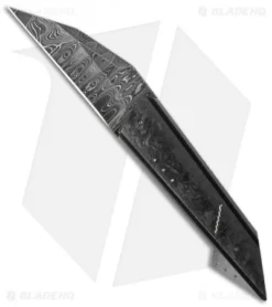 Corrie Schoeman X-Ploit Flipper Knife Marbled Carbon Fiber (3.25" Damascus)