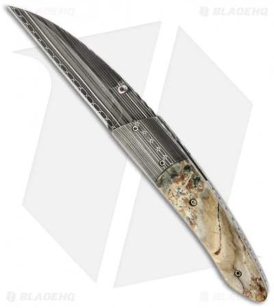 Corrie Schoeman X Tend Folder Knife Mammoth Molar Tooth (3" Damascus) 1 Corrie Schoeman X Tend Folder Knife Mammoth Molar Tooth (3" Damascus)