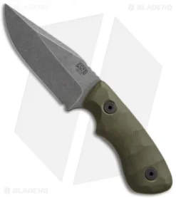 Bill Coye Ridgeback Custom Fixed Blade Knife OD Green G-10 (3.25" Acid Wash)