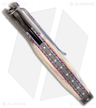 Custom Crawford Kasper Tooth Ache Flipper Folding Knife (3.875" Damascus) 3 Custom Crawford Kasper Tooth Ache Flipper Folding Knife (3.875" Damascus) - Image 3