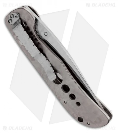 Crawford Knives Shark Liner Lock Knife Engine Turned Titanium (3.75" Satin) 2 Crawford Knives Shark Liner Lock Knife Engine Turned Titanium (3.75" Satin) - Image 2