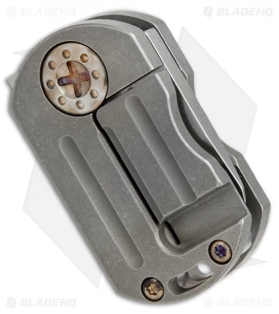 Curtiss Custom ODT Frame Lock Knife Titanium W/ Bronze Hardware (1" Stonewash) 3 Curtiss Custom ODT Frame Lock Knife Titanium W/ Bronze Hardware (1" Stonewash) - Image 3