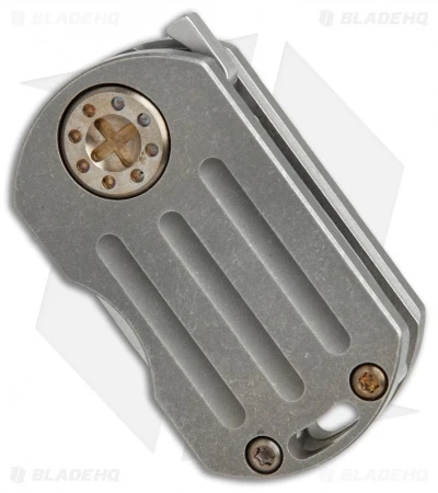 Curtiss Custom ODT Frame Lock Knife Titanium W/ Bronze Hardware (1" Stonewash) 2 Curtiss Custom ODT Frame Lock Knife Titanium W/ Bronze Hardware (1" Stonewash) - Image 2