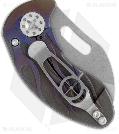 Curtiss Custom Knives Nano Folder Anodized Flame Titanium Knife (1.8" Plain) 2 Curtiss Custom Knives Nano Folder Anodized Flame Titanium Knife (1.8" Plain) - Image 2