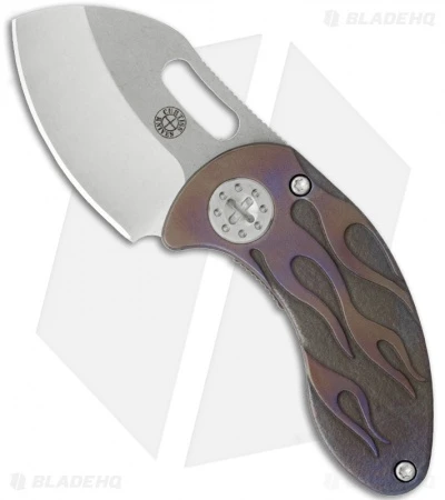 Curtiss Custom Knives Nano Folder Anodized Flame Titanium Knife (1.8" Plain) 1 Curtiss Custom Knives Nano Folder Anodized Flame Titanium Knife (1.8" Plain)