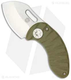 Curtiss Custom Knives Nano Framelock Folder Knife W/ Green G10 (1.75" Plain)