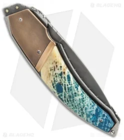 Corrie Schoeman Panerai Flipper Knife Resin Impregnated Bone (3.25" Hamon) 5 Corrie Schoeman Panerai Flipper Knife Resin Impregnated Bone (3.25" Hamon) -Benchmade Shop custom 17 er side