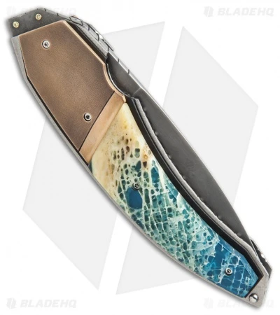 Corrie Schoeman Panerai Flipper Knife Resin Impregnated Bone (3.25" Hamon) 3 Corrie Schoeman Panerai Flipper Knife Resin Impregnated Bone (3.25" Hamon) - Image 3
