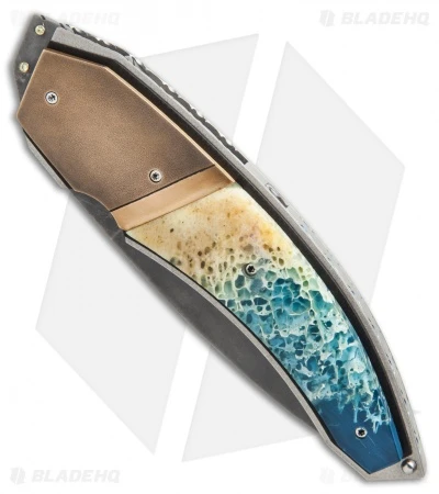 Corrie Schoeman Panerai Flipper Knife Resin Impregnated Bone (3.25" Hamon) 2 Corrie Schoeman Panerai Flipper Knife Resin Impregnated Bone (3.25" Hamon) - Image 2