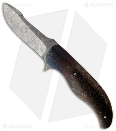 George Muller LL-AA Flipper Folding Knife Lightning Strike CF (3.5" Damascus) 1 George Muller LL-AA Flipper Folding Knife Lightning Strike CF (3.5" Damascus)