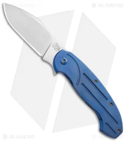 Demongivert & Famin ZPS One Custom Frame Lock Knife Blue Ti (3.5" Satin)