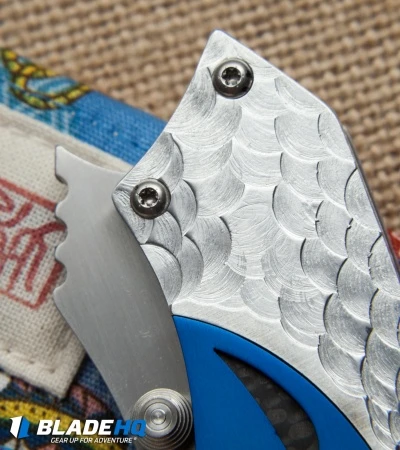 Dew Hara Custom Ichi Liner Lock Knife Blue/Silver (3.5" Mirror) Japan 4 Dew Hara Custom Ichi Liner Lock Knife Blue/Silver (3.5" Mirror) Japan - Image 4