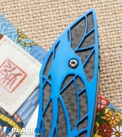 Dew Hara Custom Ichi Liner Lock Knife Blue/Silver (3.5" Mirror) Japan 13 Dew Hara Custom Ichi Liner Lock Knife Blue/Silver (3.5" Mirror) Japan -Benchmade Shop dew hara ichi blue black cf cm