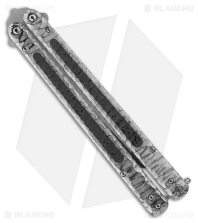 Sam Eddleman Tanto Balisong Butterfly Knife W/ Carbon Fiber Inlays (5.5" Plain) 2 Sam Eddleman Tanto Balisong Butterfly Knife W/ Carbon Fiber Inlays (5.5" Plain) - Image 2