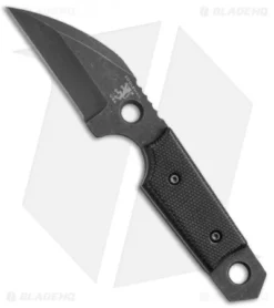 Sam Eddleman Wharncliffe Dashi Neck Knife Black G-10 (2" Acid Wash)