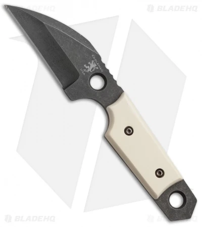 Sam Eddleman Wharncliffe Dashi Neck Knife Ivory (2" Acid Wash) 1 Sam Eddleman Wharncliffe Dashi Neck Knife Ivory (2" Acid Wash)