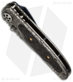 Allen Elishewitz Custom Damascus Frame Lock Knife Carbon Fiber (3.25" Damascus) 6 Allen Elishewitz Custom Damascus Frame Lock Knife Carbon Fiber (3.25" Damascus) -Benchmade Shop elishwitz custom dam carbon fiber bottom cm