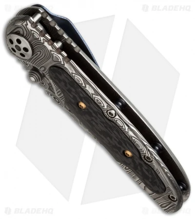 Allen Elishewitz Custom Damascus Frame Lock Knife Carbon Fiber (3.25" Damascus) 3 Allen Elishewitz Custom Damascus Frame Lock Knife Carbon Fiber (3.25" Damascus) - Image 3