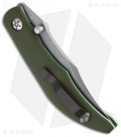 Alan Folts Custom Standard Sultan Folder Green G-10 Knife (3.75" Stonewash) 2 Alan Folts Custom Standard Sultan Folder Green G-10 Knife (3.75" Stonewash) - Image 2