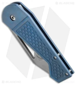 Gale Force Customs Hawkeye Mid-Tech Knife Blue Ti (3.25" Stonewash) -Benchmade Shop gale force custom hawkeye blue bottom cm