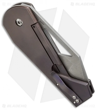 Gale Force Customs Hawkeye Mid-Tech Knife Dark Purple Ti (3.25" Stonewash) 2 Gale Force Customs Hawkeye Mid-Tech Knife Dark Purple Ti (3.25" Stonewash) - Image 2