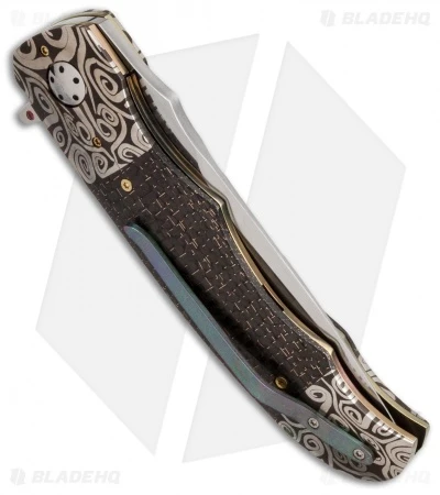 George Muller LL-BB Flipper Knife LSCF/Damascus (3.75" Satin) 3 George Muller LL-BB Flipper Knife LSCF/Damascus (3.75" Satin) - Image 3