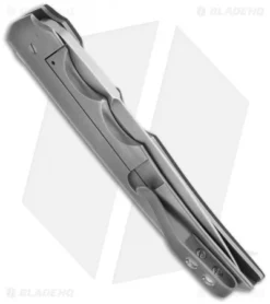 Jason Clark Custom Drop Point Framelock Flipper Black G10 Knife (3.75" Matte) 5 Jason Clark Custom Drop Point Framelock Flipper Black G10 Knife (3.75" Matte) -Benchmade Shop jason clark blk g10 matte gray finish side