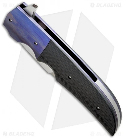 Jason Clark Drop Point Flipper Liner Lock Knife Carbon Fiber/Ti (3.7" Satin) 2 Jason Clark Drop Point Flipper Liner Lock Knife Carbon Fiber/Ti (3.7" Satin) - Image 2