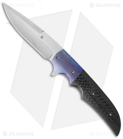 Jason Clark Drop Point Flipper Liner Lock Knife Carbon Fiber/Ti (3.7" Satin) 1 Jason Clark Drop Point Flipper Liner Lock Knife Carbon Fiber/Ti (3.7" Satin)