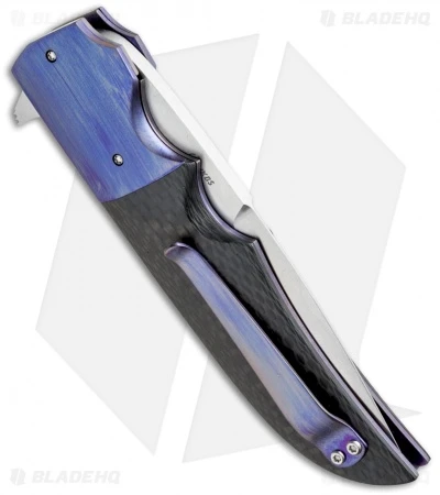 Jason Clark Drop Point Flipper Liner Lock Knife Carbon Fiber/Ti (3.7" Satin) 3 Jason Clark Drop Point Flipper Liner Lock Knife Carbon Fiber/Ti (3.7" Satin) - Image 3