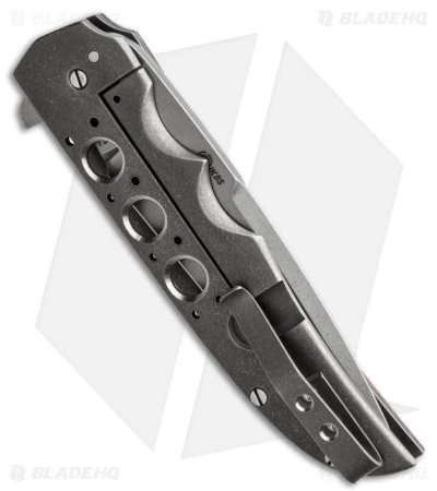 Jason Clark Custom Drop Point Flipper Zirconium Bolster Knife (3.5" Satin) 2 Jason Clark Custom Drop Point Flipper Zirconium Bolster Knife (3.5" Satin) - Image 2