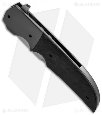 Jason Clark Custom Drop Point Flipper Knife Carbon Fiber/Zirc (3.75" Satin) 2 Jason Clark Custom Drop Point Flipper Knife Carbon Fiber/Zirc (3.75" Satin) - Image 2