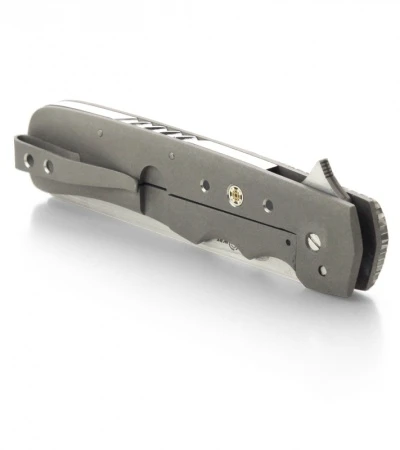 Jason Clark Custom Razor Framelock Flipper C-Tek/Mallee Burl Knife (3.5" Plain) 2 Jason Clark Custom Razor Framelock Flipper C-Tek/Mallee Burl Knife (3.5" Plain) - Image 2