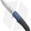Jason Clark Hybrid Drop Point Flipper Knife Carbon Fiber/Blue Twill (3.5" Matte)