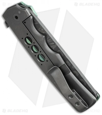 Jason Clark Razor Frame Lock Flipper Knife Carbon Fiber/Ti (3.625" Damascus) 2 Jason Clark Razor Frame Lock Flipper Knife Carbon Fiber/Ti (3.625" Damascus) - Image 2