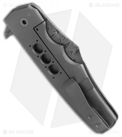 Jason Clark Clip Point Frame Lock Knife Zirconium/Marbled CF (3.6" Damascus) 2 Jason Clark Clip Point Frame Lock Knife Zirconium/Marbled CF (3.6" Damascus) - Image 2