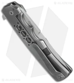 Jason Clark Custom Tanto Knife Gray Ti/Micarta Burl (3.625" Tanto) -Benchmade Shop jc tanto micarta burl ti side cm