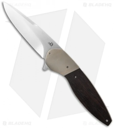 JD Van Deventer Model A Gent Folder Knife Black Ivory Wood (3" Satin) 1 JD Van Deventer Model A Gent Folder Knife Black Ivory Wood (3" Satin)