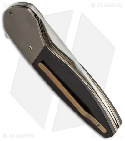 JD Van Deventer Model A Gent Folder Knife Black Ivory Wood (3" Satin) 3 JD Van Deventer Model A Gent Folder Knife Black Ivory Wood (3" Satin) - Image 3