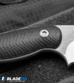 John Gray Custom Accomplice Bowie Knife Black G-10 (3.25" Satin) 9 John Gray Custom Accomplice Bowie Knife Black G-10 (3.25" Satin) -Benchmade Shop jg accomplice black g10 detail cm