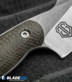 John Gray Custom Accomplice Fixed Blade Knife Canvas Micarta (3.25" Satin) -Benchmade Shop jg accomplice green g10 logo cm