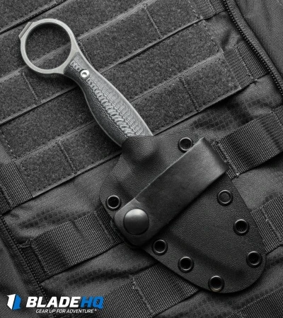 John Gray Custom Accomplice Fixed Blade Knife Black/Gray G-10 (3.25" Acid SW) 6 John Gray Custom Accomplice Fixed Blade Knife Black/Gray G-10 (3.25" Acid SW) - Image 6