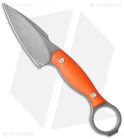 John Gray Custom Accomplice Fixed Blade Knife Orange G-10 (3.25" Acid SW)