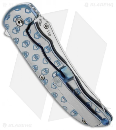 John Grimsmo The Norseman Flipper Blue Titanium Knife (3.625" Plain) 116 2 John Grimsmo The Norseman Flipper Blue Titanium Knife (3.625" Plain) 116 - Image 2