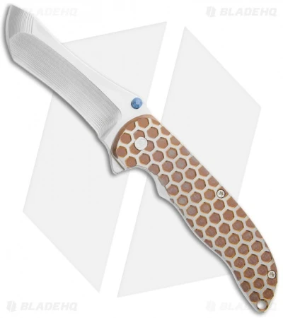 John Grimsmo The Norseman Flipper Bronze/Satin Titanium Knife (3.625" Plain) 111 1 John Grimsmo The Norseman Flipper Bronze/Satin Titanium Knife (3.625" Plain) 111